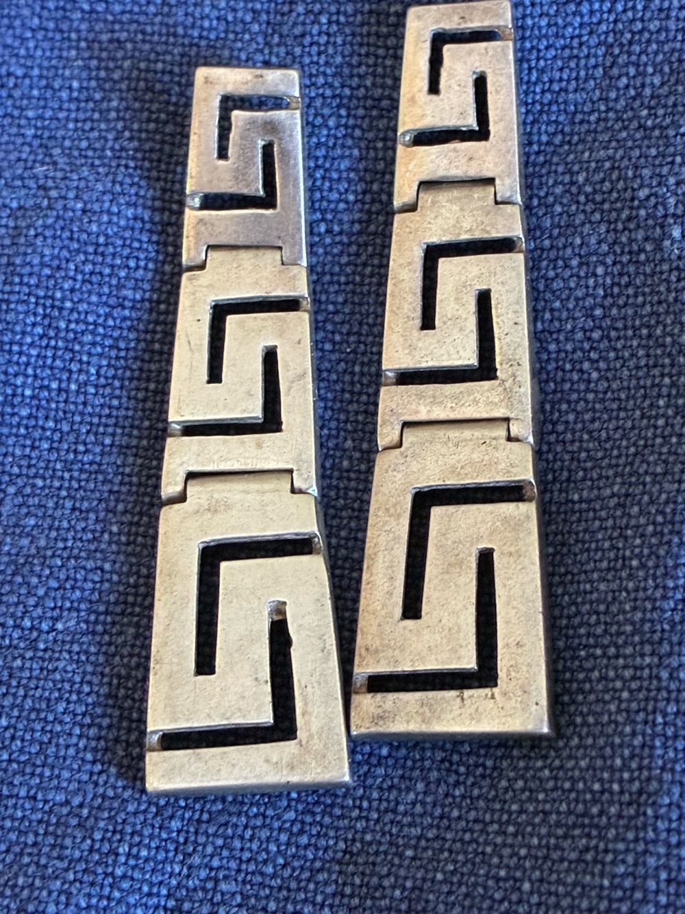 Silver Greek Meander Motif Earrings